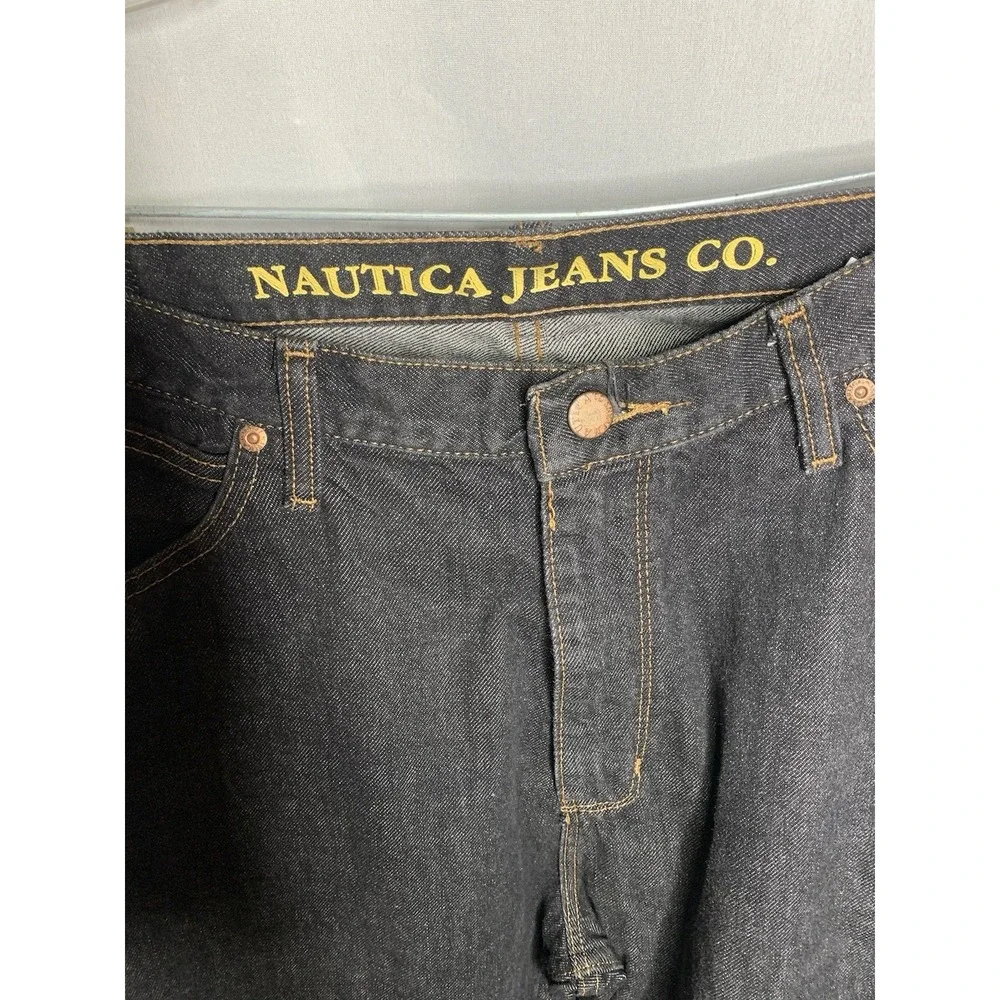 Mens 36x34 Nautica Baggy Loose Jeans Y2K Skater Grunge‎ Dark Wash Jeans